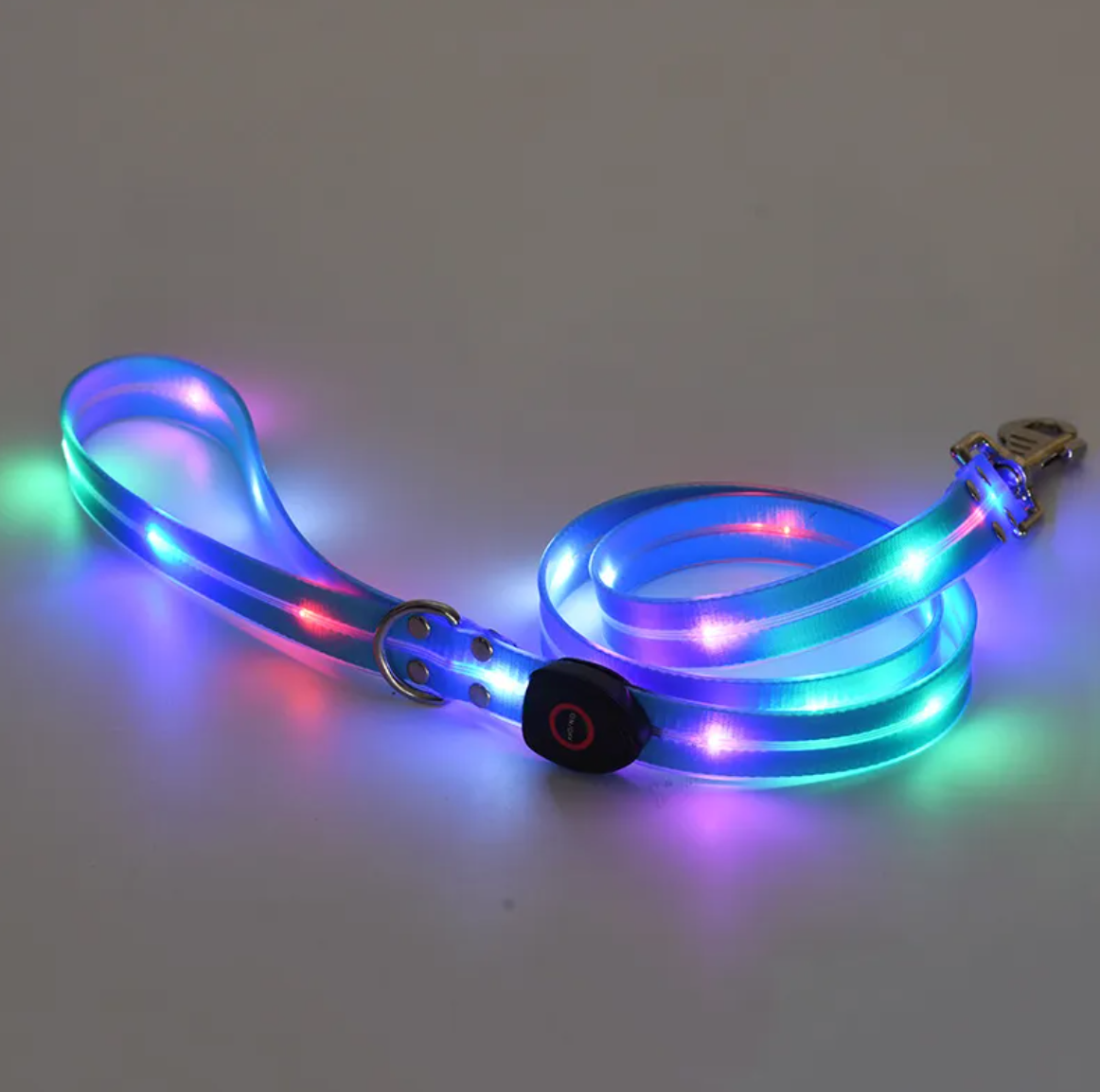Rechargeable LED Dog Collar with Nylon Leash