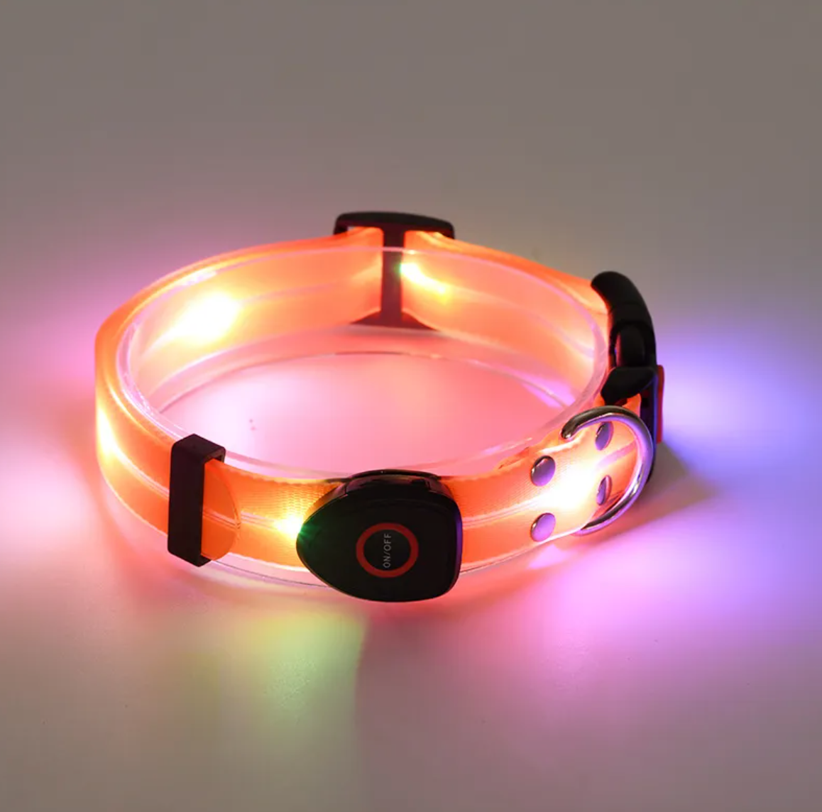 Rechargeable LED Dog Collar with Nylon Leash