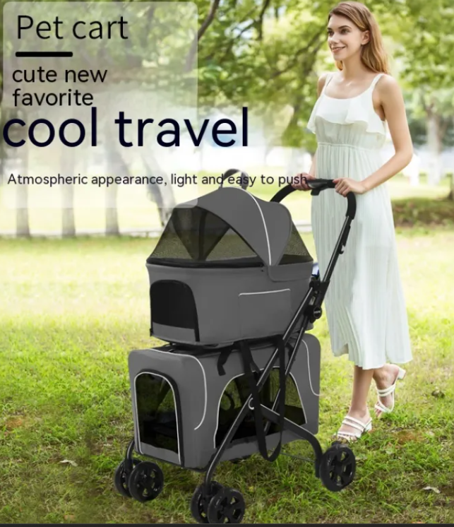Folding Pet Stroller for Cats & Dogs