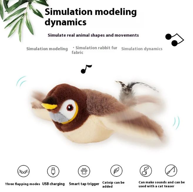 Flapping Bird Cat Toy Powder daily