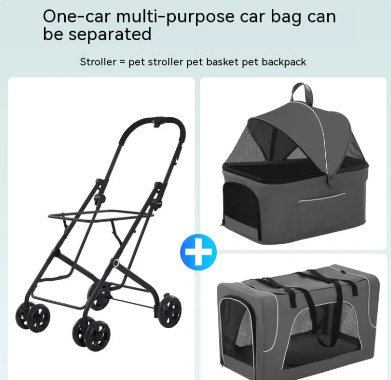 Folding Pet Stroller for Cats & Dogs
