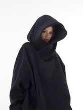 Loose High Collar Fleece Lined Hoodie