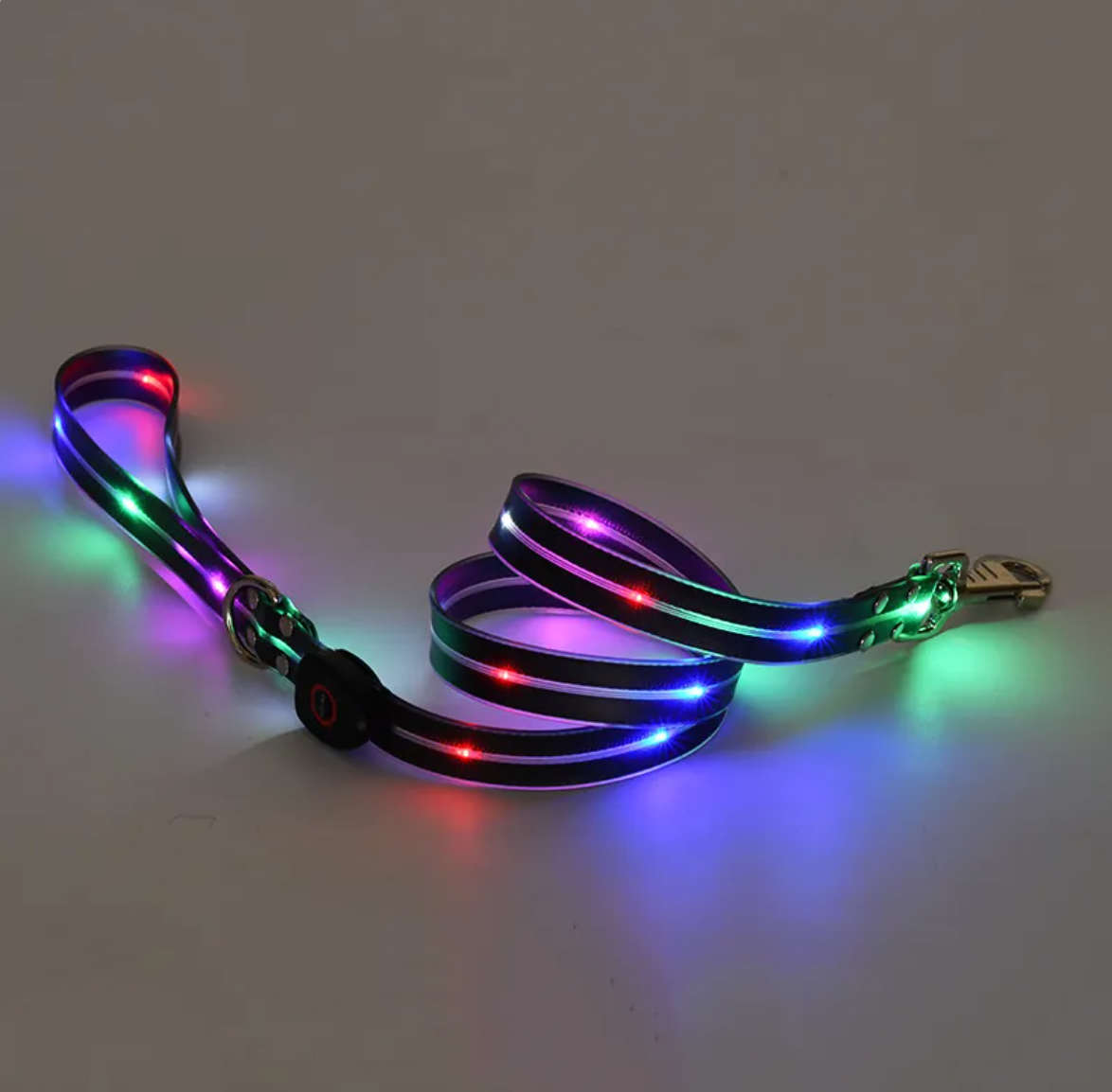 Rechargeable LED Dog Collar with Nylon Leash